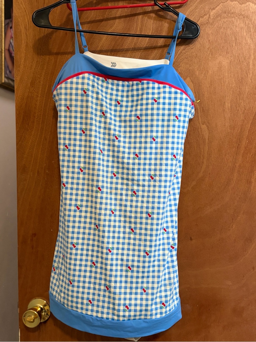 Blue Gingham Women’s size L Swimsuit by Art Class New without tags